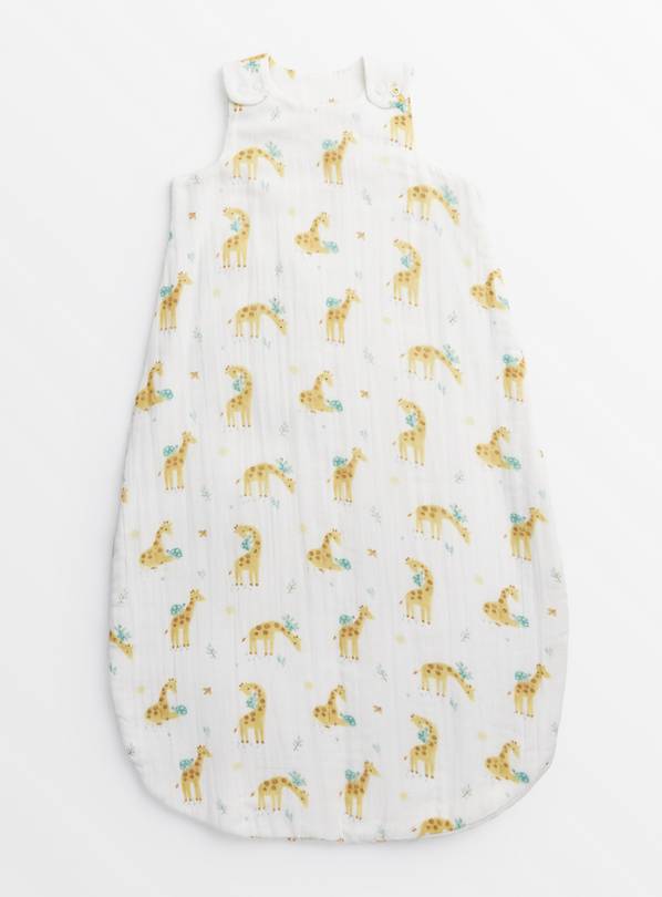 Cream Giraffe Print 1.5 Tog Sleeping Bag  0-6 Months